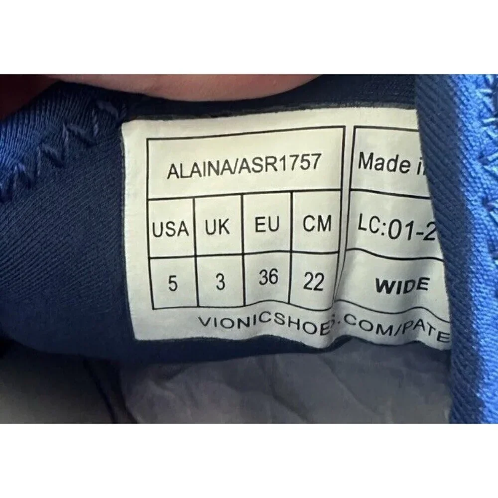 Vionic‎ Alaina Sneaker Womens 5 Wide Blue New